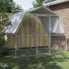 Dog Cages with Roof and Door Silver Galvanized Steel