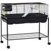 PawHut Two-Story Small Animal Cage Removable from Stand, Guinea Pig Cage, Hedgehog Cage, Chinchilla Cage, Ferret, with Shelf & Wheels, Pet Habitat