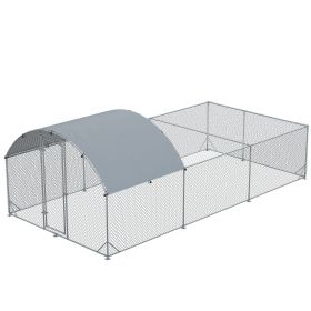 PawHut Large Chicken Coop Metal Chicken Run for Chickens with Waterproof and Anti-UV Cover