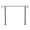 VEVOR Handrails for Outdoor Steps, Fit 3-5 Steps Outdoor Stair Railing, Wrought Iron Handrail, Flexible Front Porch Hand Rail