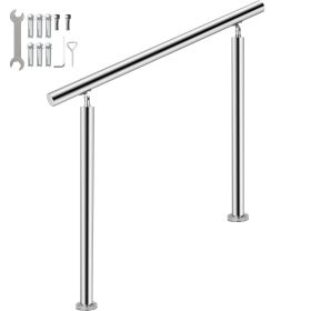 VEVOR Stainless Steel Handrail 551LBS Load Handrail for Outdoor Steps 39x34" Outdoor Stair Railing Silver Stair Handrail Transitional Range from 0 to