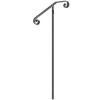 VEVOR Single Post Handrail Wrought Iron Post Mount Step Grab Supports in Ground Long Post Fits 1 or 2 Steps Grab Rail Single Post Railing (Gray)