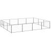 Dog Kennel Silver 129.2 ft¬≤ Steel