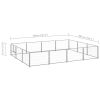 Dog Kennel Silver 129.2 ft¬≤ Steel