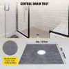 VEVOR Shower Curb Kit, 48"x48" Watertight Shower Curb Overlay with 4" ABS Central Bonding Flange, 4" Stainless Steel Grate