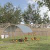 PawHut Large Chicken Coop Metal Chicken Run for Chickens with Waterproof and Anti-UV Cover