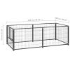 Dog Kennel Black 78.7"x39.4"x27.6" Steel