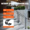 VEVOR Handrails for Outdoor Steps, Fit 1-3 Steps Wrought Iron Handrail, Outdoor Stair Railing, Adjustable Front Porch Hand Rail