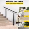 VEVOR Outdoor Stair Railing Kit, 3 FT Handrails 1-3 Steps, Adjustable Angle Black Aluminum Stair Hand Rail for The Elderly