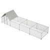 26'Lx6.7'Wx6.6' ft Large Metal Chicken Coop, Walk-in Chicken Run, Galvanized Wire Poultry Chicken Hen Pen Cage