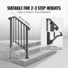 VEVOR Handrails for Outdoor Steps, Fit 2 or 3 Steps Outdoor Stair Railing, Picket#2 Wrought Iron Handrail, Flexible Porch Railing