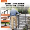 VEVOR Handrails for Outdoor Steps, Fit 2 or 3 Steps Outdoor Stair Railing, Picket#2 Wrought Iron Handrail, Flexible Porch Railing