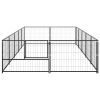 Dog Kennel Black 107.6 ft¬≤ Steel