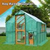 Wooden Chicken Coop 111''√ó74''√ó72'' Large Kitten Playpen, Chicken Run with Waterproof Cover and Two Small Doors