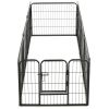 Dog Playpen 8 Panels Steel 31.5"x23.6" Black