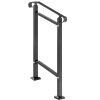 VEVOR Outdoor Stair Railing, Fit 1 or 2 Steps Wrought Iron Handrail, Adjustable Front Porch Hand Railings