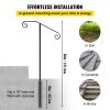 VEVOR Single Post Handrail Wrought Iron Post Mount Step Grab Supports in Ground Long Post Fits 1 or 2 Steps Grab Rail Single Post Railing (Gray)