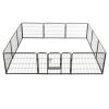 Dog Playpen 12 Panels Steel 31.5"x23.6" Black