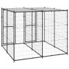 Outdoor Dog Kennel Steel with Roof 52.1 ft¬≤