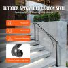 VEVOR Handrails for Outdoor Steps, Fit 4 or 5 Steps Outdoor Stair Railing, Arch#4 Wrought Iron Handrail, Flexible Porch Railing