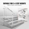 VEVOR Fit 3 or 4 Steps Outdoor Stair Railing, Handrails for Outdoor Steps, Picket#3 Wrought Iron Handrail, Flexible Porch Railing