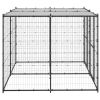 Outdoor Dog Kennel Steel with Roof 52.1 ft¬≤