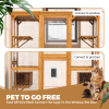 Catio Outdoor Cat Enclosure with Roof 72" Height Cat Wooden House Large Cat Cage with 3 Jumping Platforms and 2 Napping Houses for Cat Activity (Yello