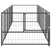 Dog Kennel Black 53.8 ft¬≤ Steel