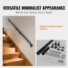 VEVOR Handrail Stair Railing, 12 ft, Wall Mount Handrails for Indoor Stairs, Thickened Aluminum Alloy Hand Rail with Installation Kit