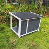 Outdoor Puppy Dog Kennel ,Waterproof Dog Cage, Wooden Dog House with Porch Deck