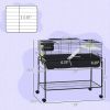 PawHut Two-Story Small Animal Cage Removable from Stand, Guinea Pig Cage, Hedgehog Cage, Chinchilla Cage, Ferret, with Shelf & Wheels, Pet Habitat