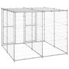 Outdoor Dog Kennel Galvanized Steel with Roof 52.1 ft¬≤