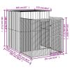 Dog House with Run Anthracite 65"x98.8"x71.3" Galvanized Steel