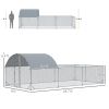 PawHut Large Chicken Coop Metal Chicken Run for Chickens with Waterproof and Anti-UV Cover