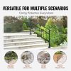 VEVOR Outdoor Stair Railing, Fits for 1-5 Steps Transitional Wrought Iron Handrail, Adjustable Exterior Stair Railing with Fence