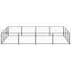 Dog Kennel Black 129.2 ft¬≤ Steel