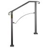 VEVOR Handrails for Outdoor Steps, Fit 2 or 3 Steps Outdoor Stair Railing, Arch#2 Wrought Iron Handrail, Flexible Porch Railing