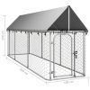 Outdoor Dog Kennel with Roof 157.5"x39.4"x59.1"