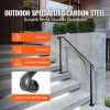 VEVOR Handrails for Outdoor Steps, Fit 3 or 4 Steps Outdoor Stair Railing, Arch#3 Wrought Iron Handrail, Flexible Porch Railing