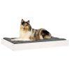 Dog Bed White 36"x25.2"x3.5" Solid Wood Pine