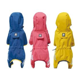 Small dog raincoat; body full surrounding; waterproof poncho pet clothes; with tow holes in the back (colour: Lake blue, size: S (recommended weight 2-3 kg))