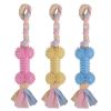 Dog Chews Toy with Cotton Rope Natural Rubber Toys Cleans Molars