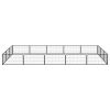 16-Panel Dog Playpen Black 39.4"x19.7" Powder-coated Steel