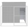 Dog House with Run Light Gray 84.3"x99.6"x71.3" Galvanized Steel