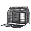 52" Heavy Duty Dog Crate Large Dog cage Strong Metal Dog Kennels and Crates for Large Dogs with 4 Lockable Wheels