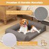 Egg-Foam Dog Crate Bed with 3-Side Bolster and Removable Washable Bed Cover