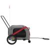 Pet Bike Trailer Red and Gray Oxford Fabric and Iron