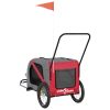 Pet Bike Trailer Red and Gray Oxford Fabric and Iron