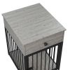 Dog Crate Furniture, Dog House, Decorative Dog Kennel with Drawer, Indoor Pet Crate End Table for Small Dog, Iron-Tube Dog Cage, Chew-Proof