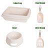 Pet Supplies Set Cat Kitten Dog Litter with Feeder Bowl and Litter Scoop